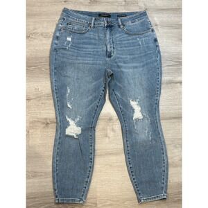 Judy‎ Blue Control Top Skinny Jeans Distressed Denim Size 20W
